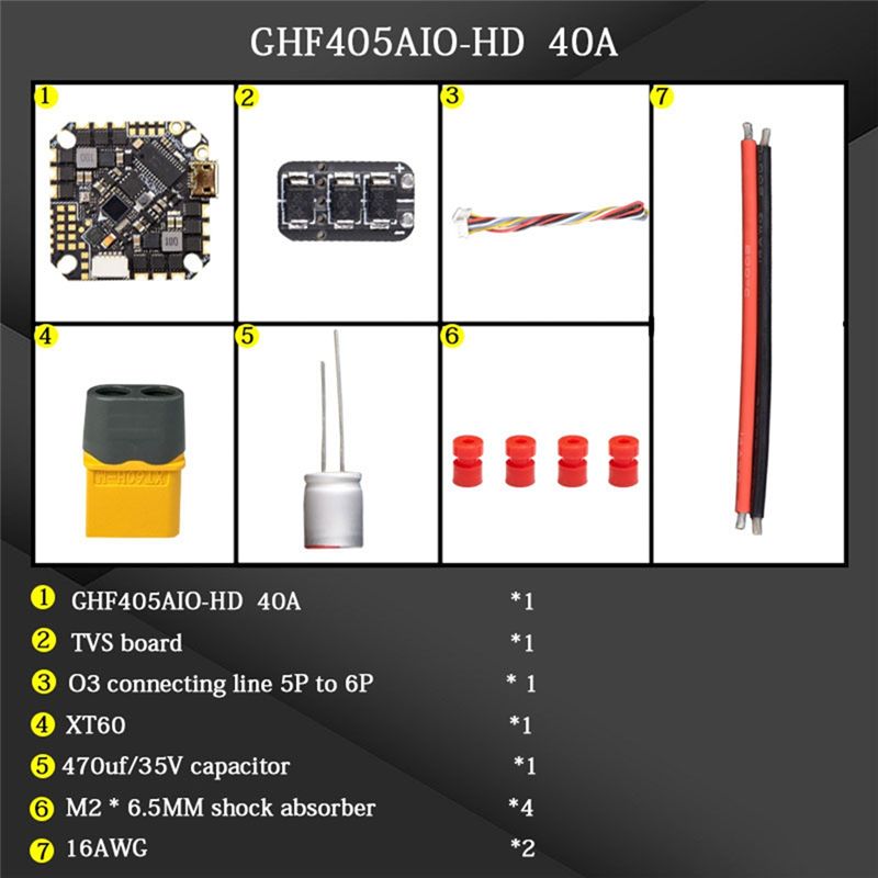 Drone Racing Esc - ABTI-GHF405AIO-HD 40A AIO Uçuş Kontrol Cihazı,