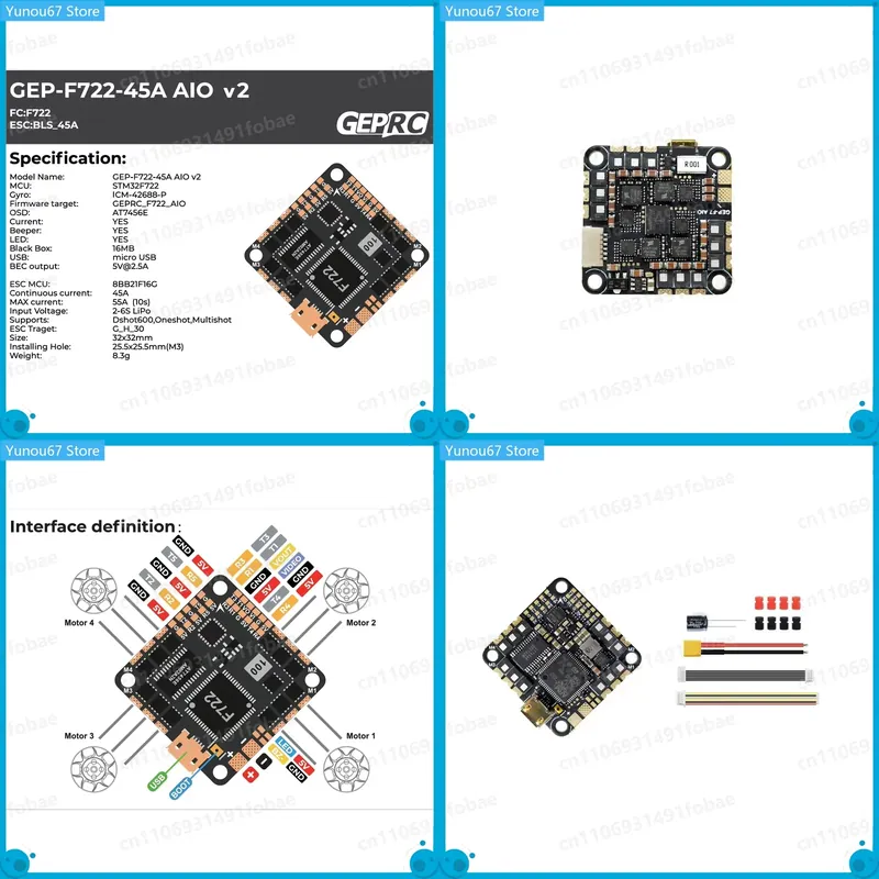 GEPRC GEP-F722-45A AIO V2 uçuş - Drone Racing Esc incelemesi ve fiyatı